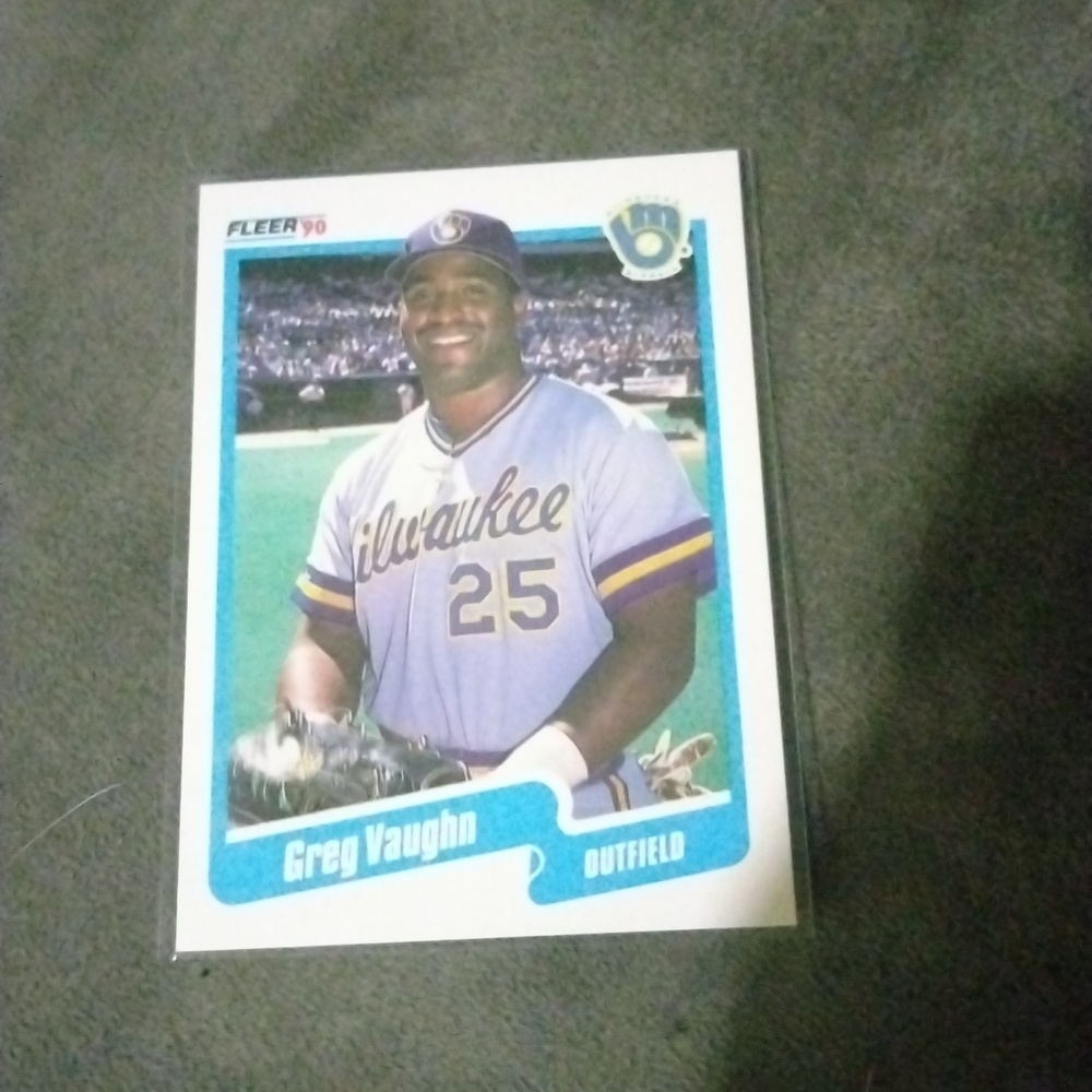 1990 fleer Greg Vaughn rookie baseball card !!! Mint condition